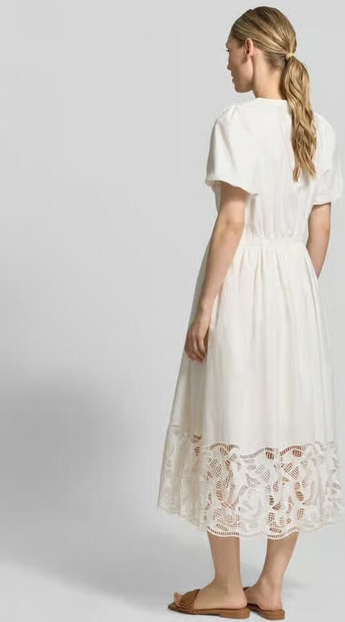 SUNCOO PARIS midi-jurk met opengewerkte borduursels model 'Cecily' - Foto 3
