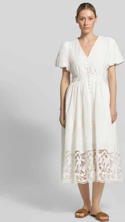 SUNCOO PARIS midi-jurk met opengewerkte borduursels model 'Cecily' - Foto 2
