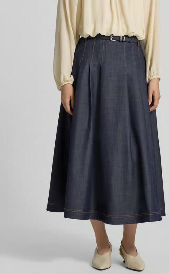 SUNCOO PARIS Midirok in denimlook met riem model 'FUNNY' - Foto 2