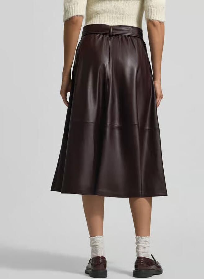 SUNCOO PARIS Midirok in leerlook met riem model 'FLEUR' - Foto 2