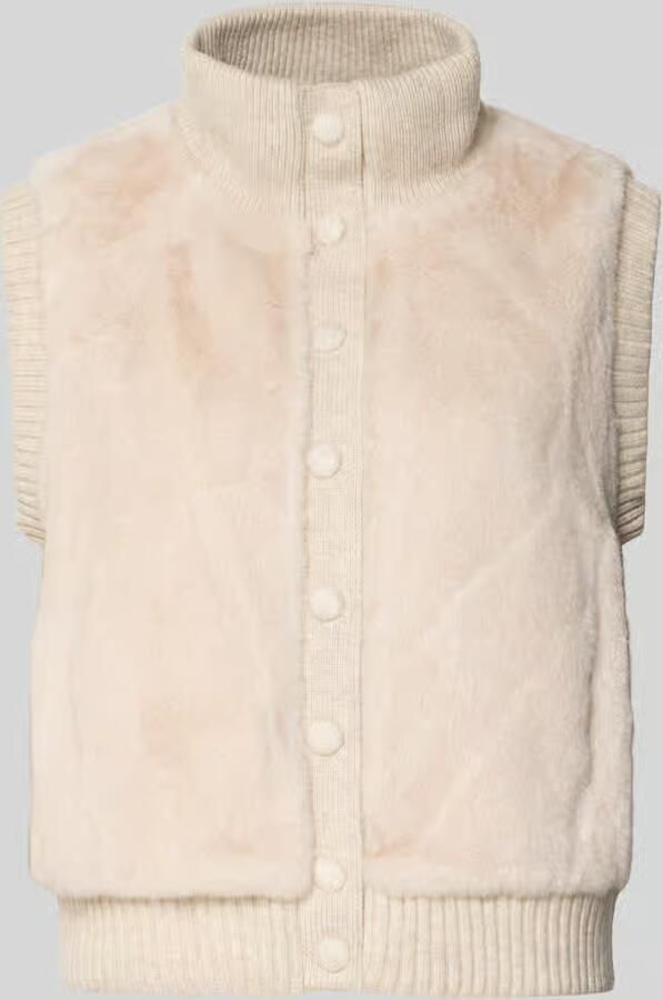 SUNCOO PARIS Mouwloos vest met imitatiebont en opstaande kraag model 'DOODLE'