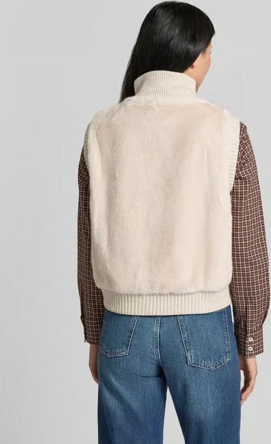 SUNCOO PARIS Mouwloos vest met imitatiebont en opstaande kraag model 'DOODLE' - Foto 3