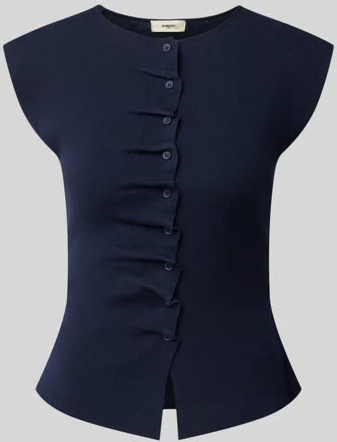 SUNCOO PARIS Mouwloos vest met rimpelingen model 'PAGNI'