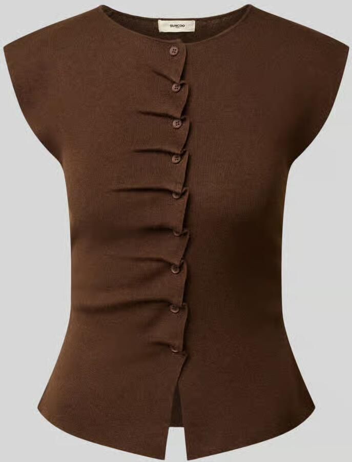 SUNCOO PARIS Mouwloos vest met rimpelingen model 'PAGNI'