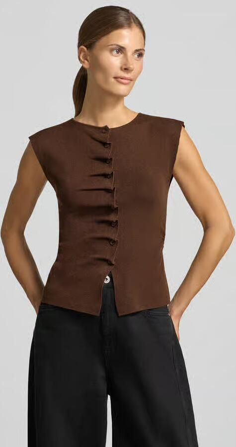 SUNCOO PARIS Mouwloos vest met rimpelingen model 'PAGNI' - Foto 2