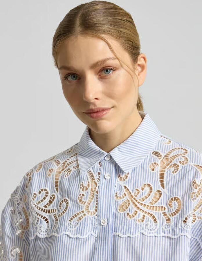 SUNCOO PARIS regular fit blouse met kant model 'LETICIA'