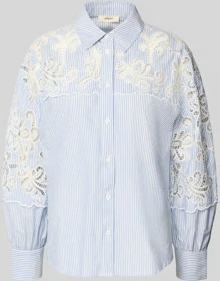 SUNCOO PARIS regular fit blouse met kant model 'LETICIA' - Foto 2