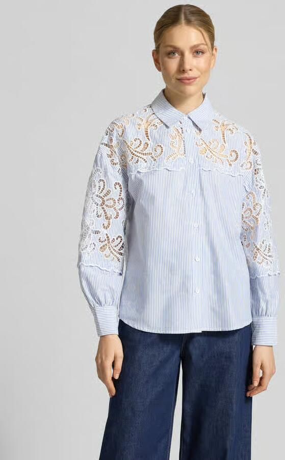 SUNCOO PARIS regular fit blouse met kant model 'LETICIA' - Foto 4
