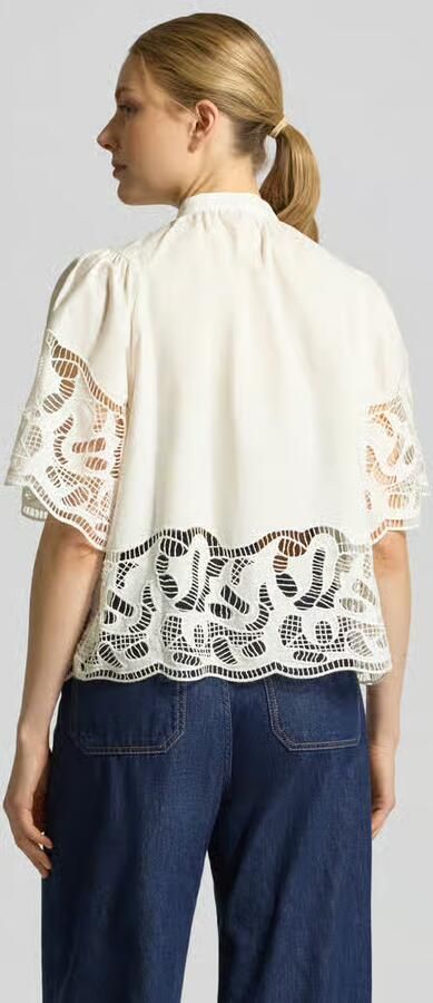 SUNCOO PARIS regular fit blouse met kant model 'LINDA'