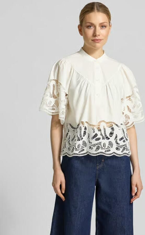 SUNCOO PARIS regular fit blouse met kant model 'LINDA' - Foto 3