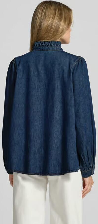 SUNCOO PARIS Regular fit met jeansblouse met ruches model 'LIVELY'