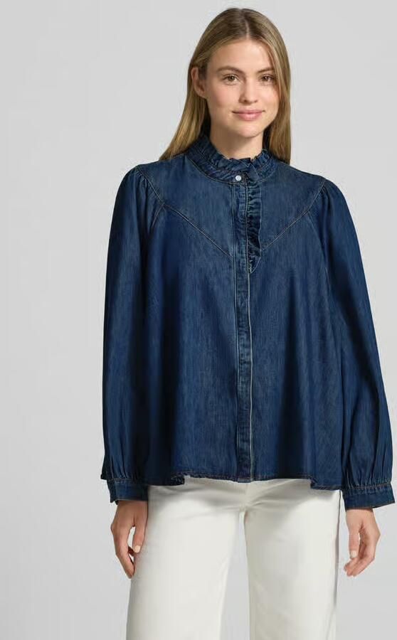 SUNCOO PARIS Regular fit met jeansblouse met ruches model 'LIVELY' - Foto 2