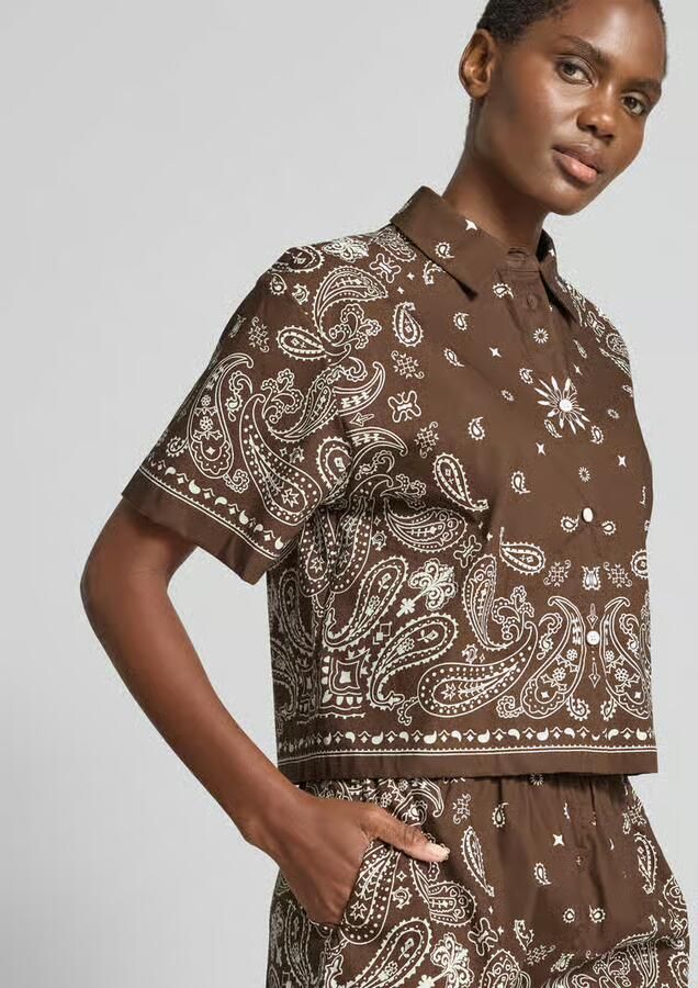 SUNCOO PARIS regular fit overhemdblouse met 1 2-mouwen model 'LUZ'