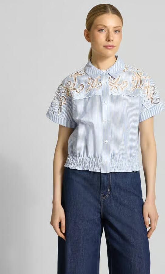 SUNCOO PARIS Regular fit overhemdblouse met haakwerk model 'LOlITA' - Foto 3