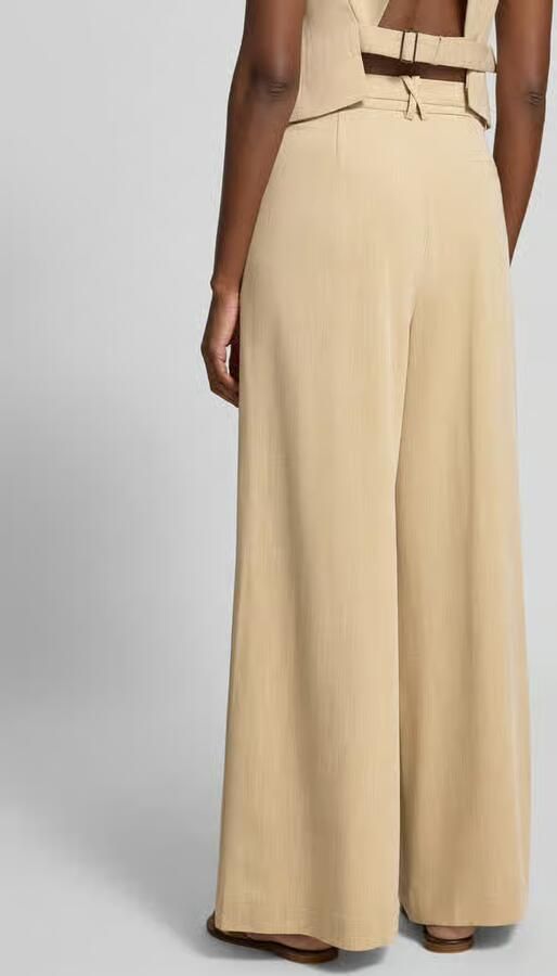 SUNCOO PARIS Wide leg stoffen broek met strikceintuur model 'JEFF' - Foto 3
