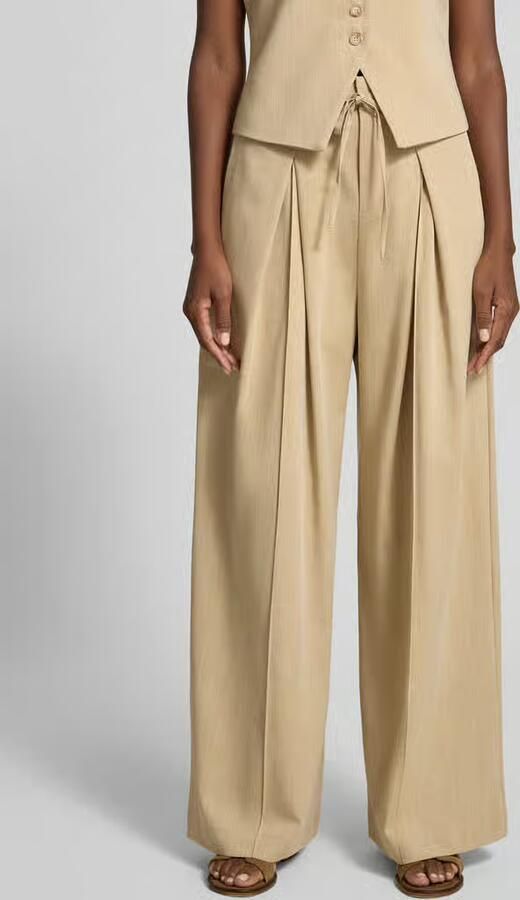 SUNCOO PARIS Wide leg stoffen broek met strikceintuur model 'JEFF' - Foto 2