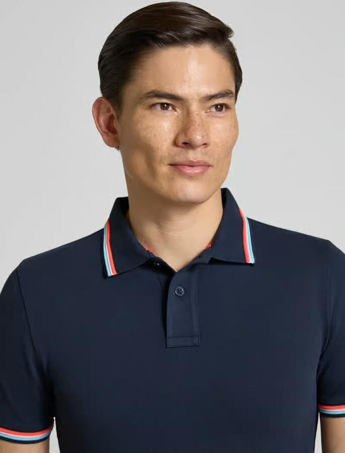Sundek slim fit poloshirt met contraststrepen model 'Brice'