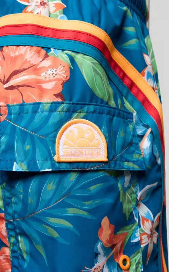Sundek Zwemshort met achterzak en labelpatch