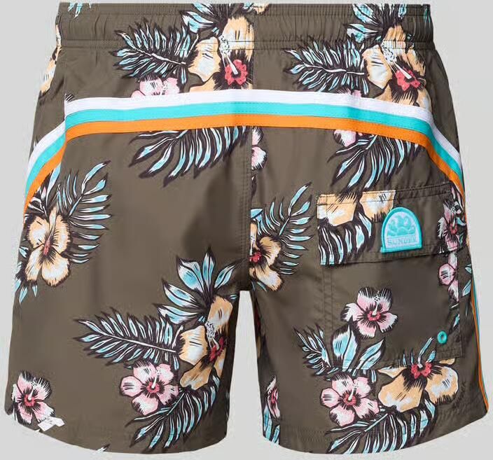 Sundek Zwemshort met achterzak en labelpatch