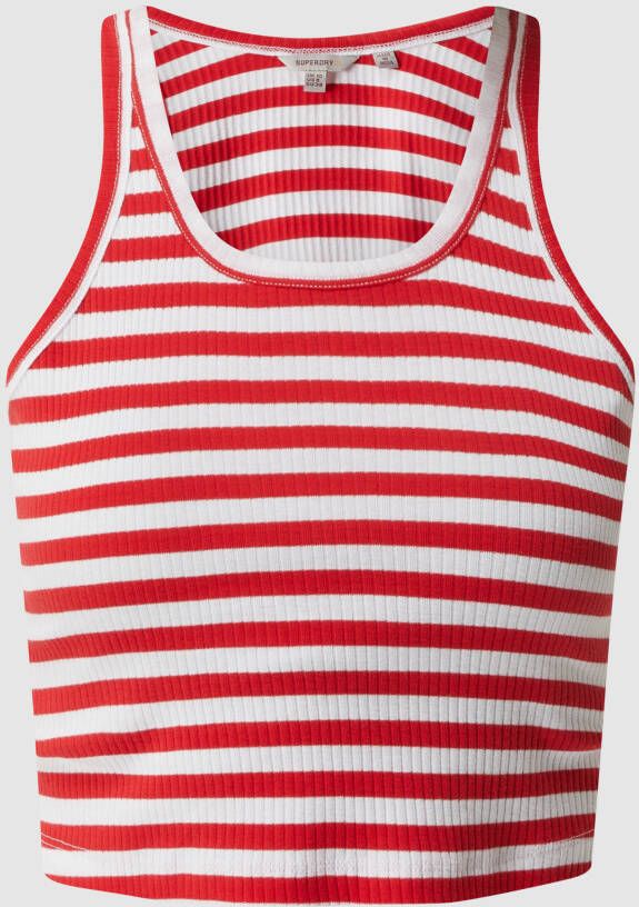 Superdry Top Débardeur court côtelé coton bio femme Vintage