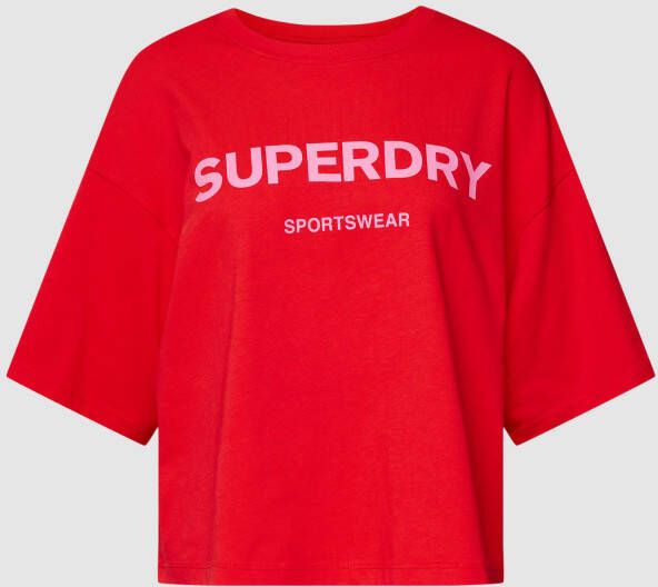 Superdry Sports T-shirt met labelprint model 'CODE'