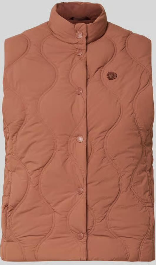 Superdry Bodywarmer met opstaande kraag en labelstitching