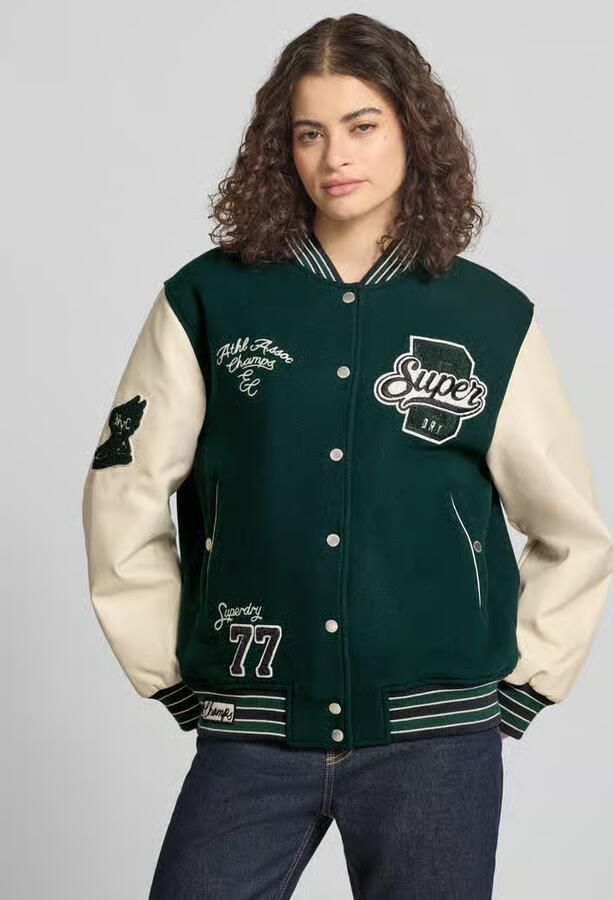 Superdry Collegejack met motief- en logo-stitchings - Foto 3