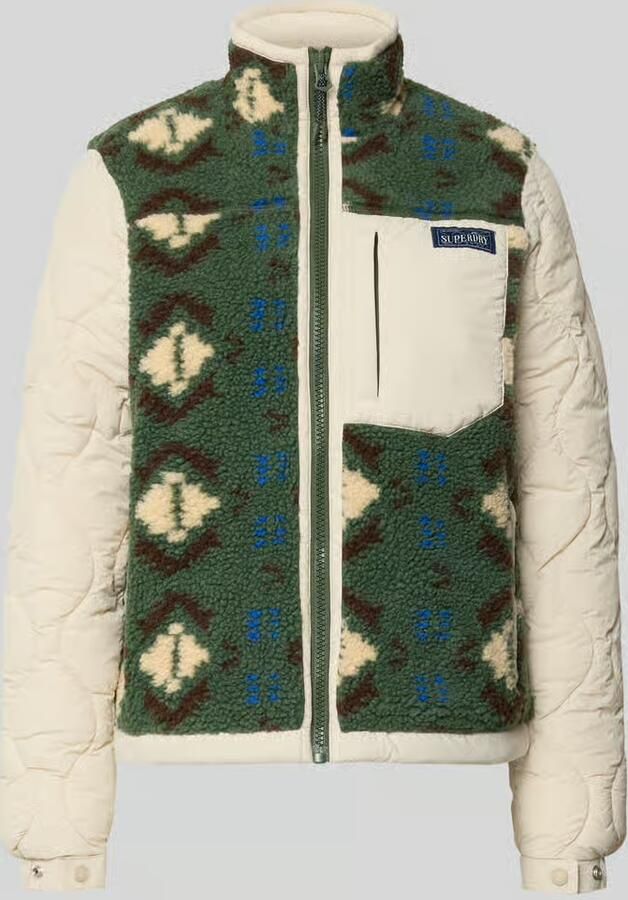 Superdry Fleecejack met stiknaden en labeldetail