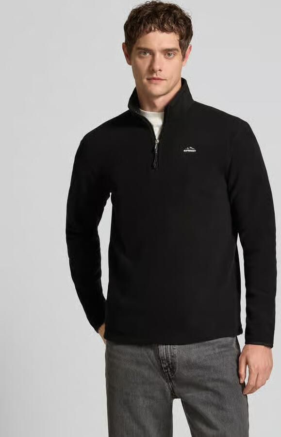 Superdry Fleecepullover met labelstitching en opstaande kraag - Foto 2