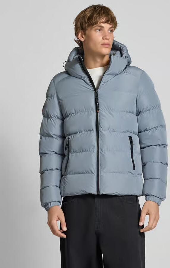 Superdry Gewatteerd jack met capuchon en ritszakken opzij