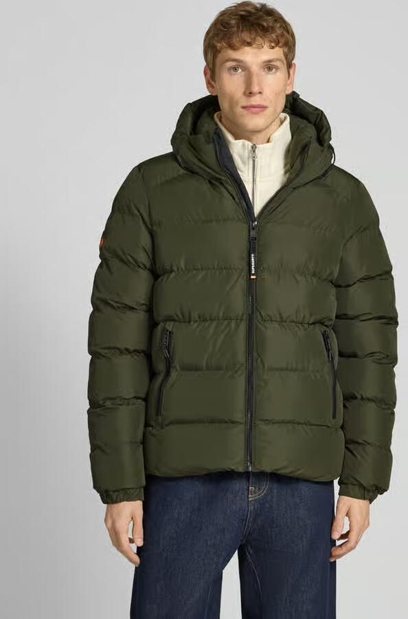 Superdry Gewatteerd jack met capuchon en ritszakken opzij - Foto 11