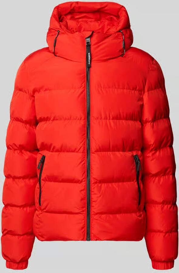 Superdry Gewatteerd jack met labelstitching en capuchon