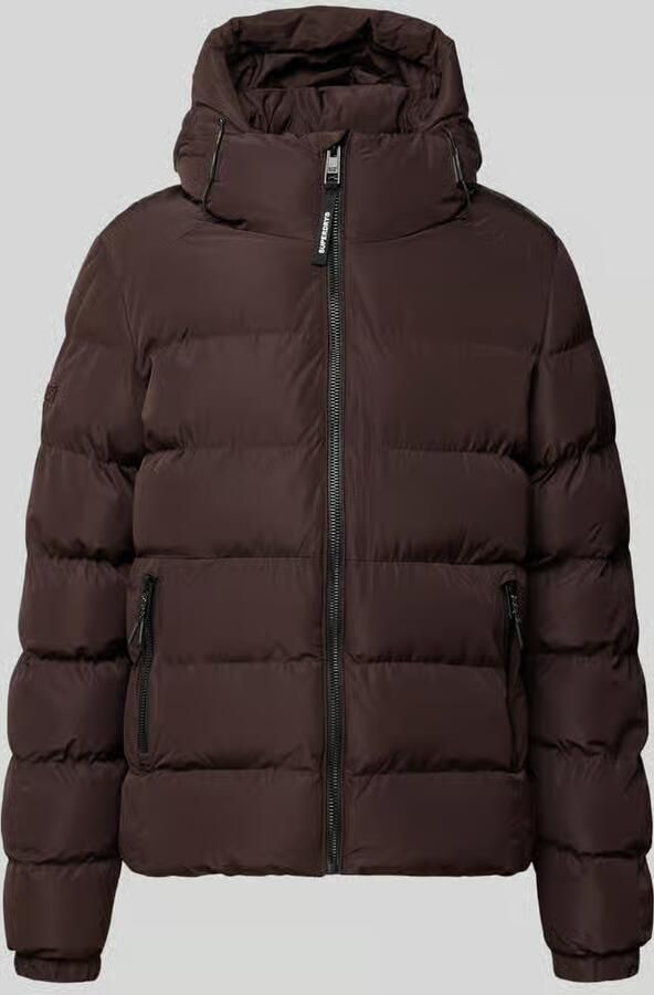 Superdry Gewatteerd jack met labelstitching en capuchon