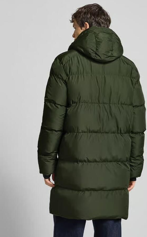Superdry Gewatteerde lange jas met capuchon en tweewegsritssluiting