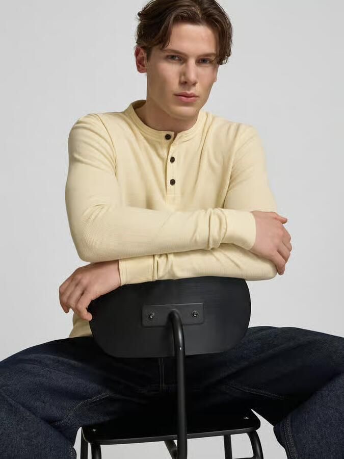 Superdry Longsleeve met knoopsluiting