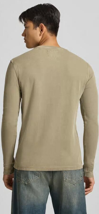 Superdry regular fit longsleeve met wafelstructuur light khaki green - Foto 9