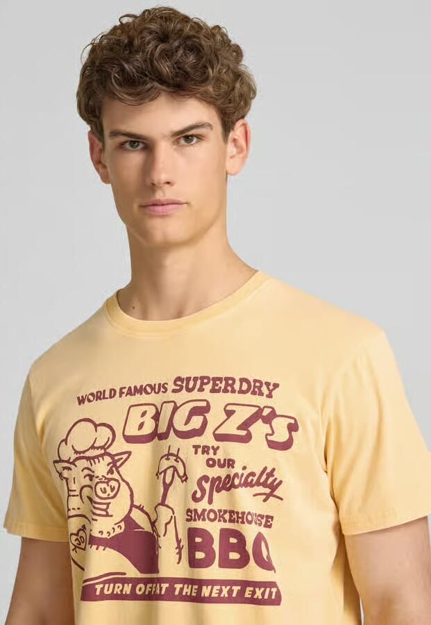 Superdry Loose fit T-shirt met labelprint model 'Roadside Trade'