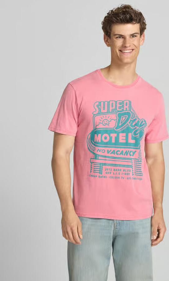 Superdry Loose fit T-shirt met labelprint model 'Roadside Trade' - Foto 3