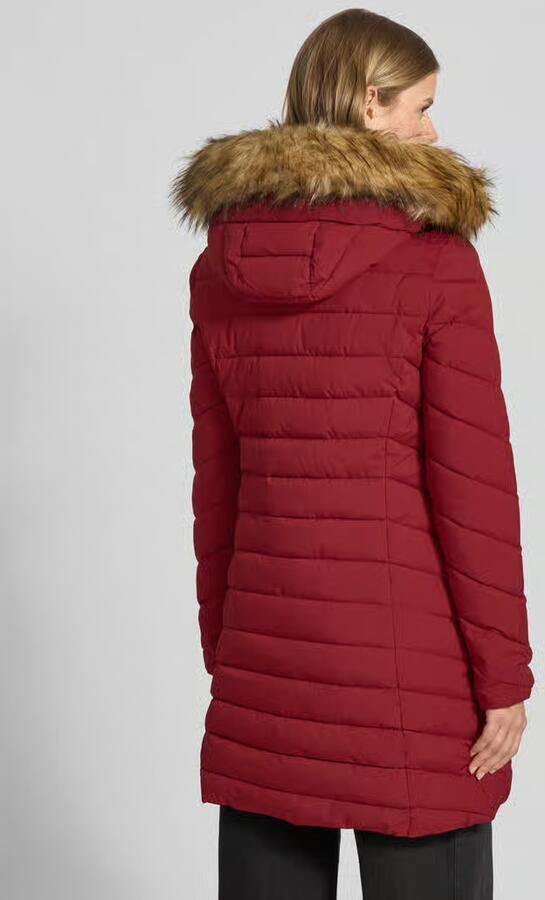 Superdry Regular fit gewatteerde lange jas met imitatiebont model 'Fuji'