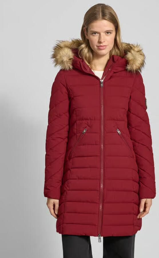 Superdry Regular fit gewatteerde lange jas met imitatiebont model 'Fuji' - Foto 2