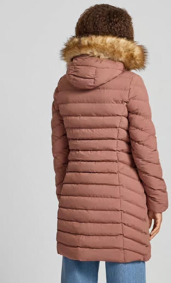 Superdry Regular fit gewatteerde lange jas met imitatiebont model 'Fuji'