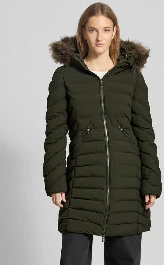 Superdry Regular fit gewatteerde lange jas met imitatiebont model 'Fuji' - Foto 2