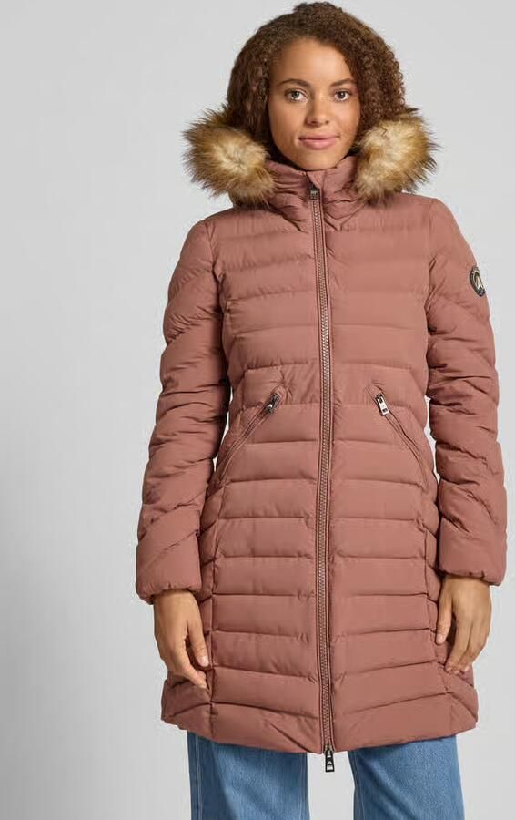 Superdry Regular fit gewatteerde lange jas met imitatiebont model 'Fuji' - Foto 2