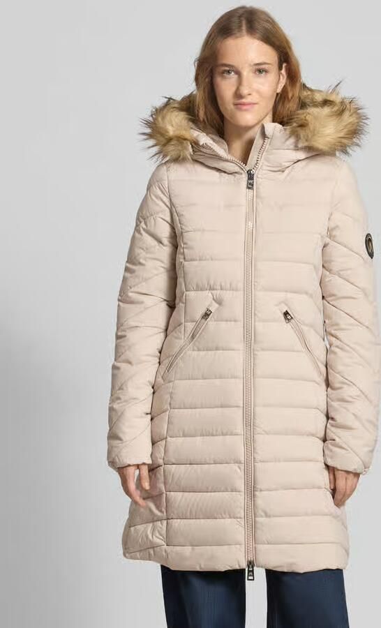 Superdry Regular fit gewatteerde lange jas met imitatiebont model 'Fuji' - Foto 2