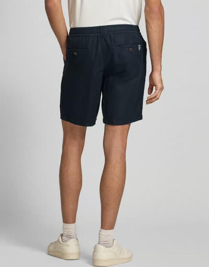 Superdry Regular fit korte linnen broek met tunnelkoord model 'Merchant'