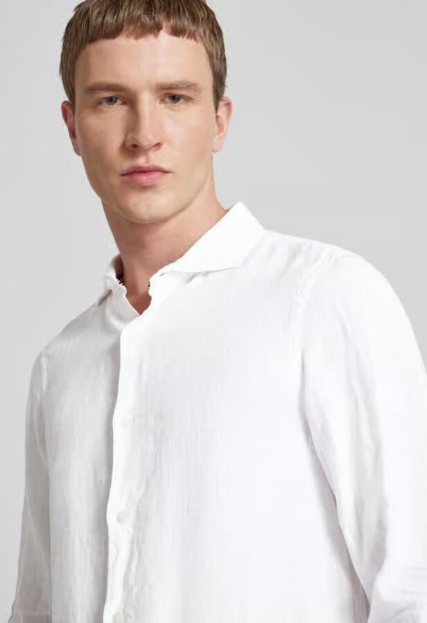 Superdry Regular fit linnen overhemd met haaikraag model 'Vacation'
