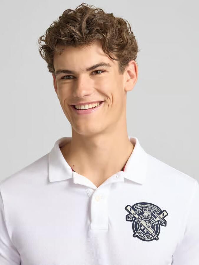 Superdry regular fit poloshirt met label-patches