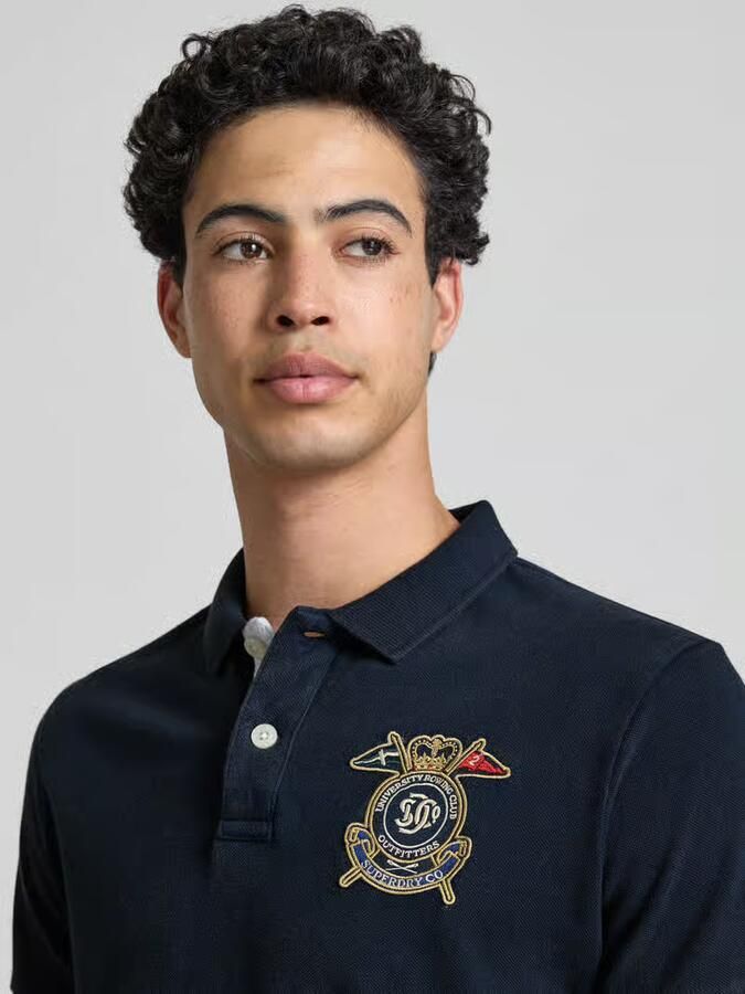 Superdry regular fit poloshirt met label-patches