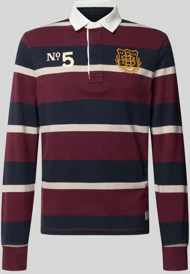 Superdry regular fit rugbyshirt met gestikt logo en motiefstitching - Foto 2