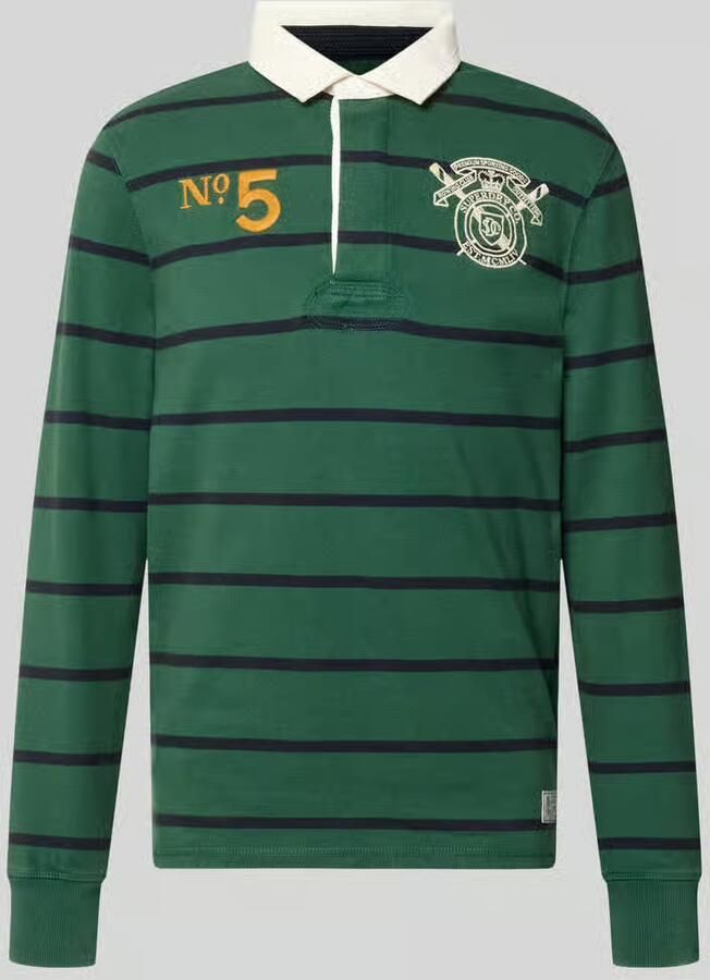 Superdry regular fit rugbyshirt met gestikt logo en motiefstitching - Foto 2